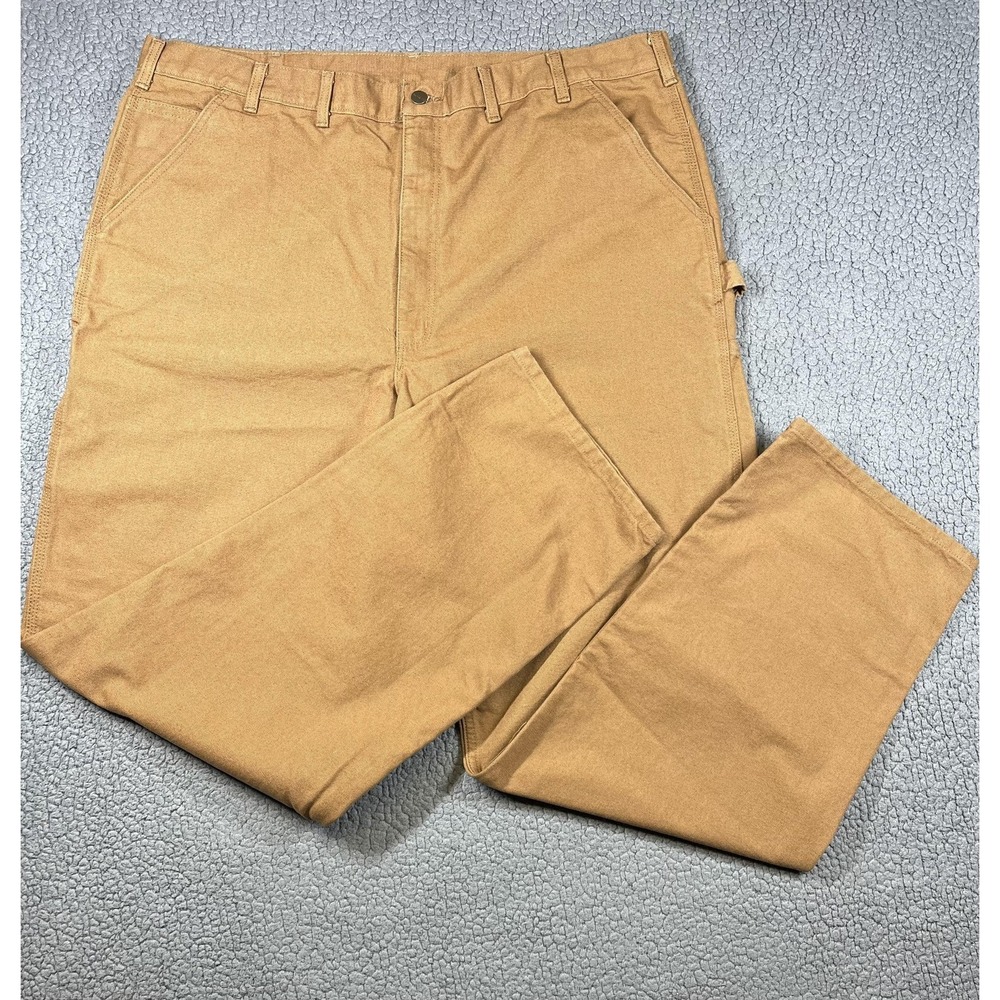 Carhartt Pants Mens 44x36 Brown Relaxed Duck Carpenter Utility Workwear B11-BRN - Picture 6 of 13